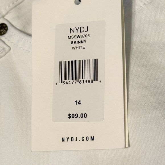 NYDJ Ami Skinny Jeans White Size 14 NWT Lift Tuck High Rise Soft - Picture 10 of 16